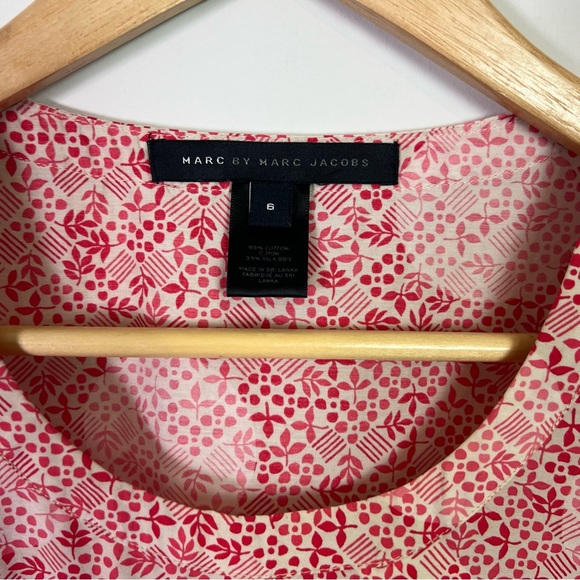 Marc by Marc Jacobs Silk Blend Print Peplum Top Women Size 6 - Picture 4 of 6
